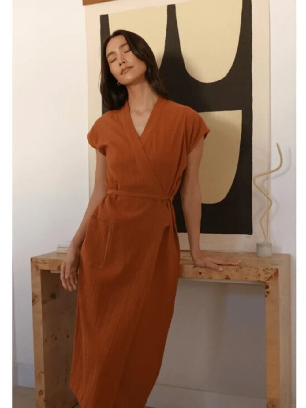 NWOT OddBird Aydin House Dress Burnt Orange XS